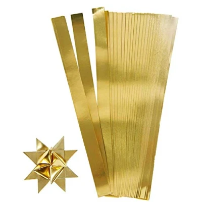Abbildung von Creativ Company 20713 Papierstreifen zum Falten von Sternen, 100 Stück, Gold
