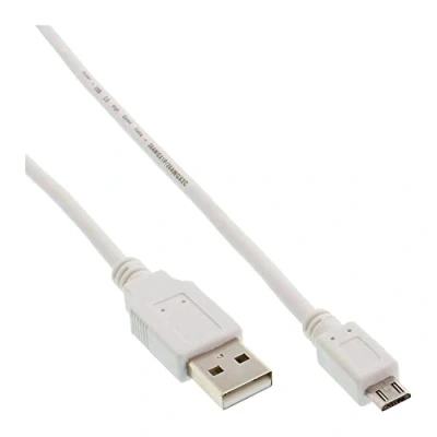 Abbildung von InLine 31715W Micro USB 2.0 Kabel, A Stecker an B Stecker, weiß, 1,5m