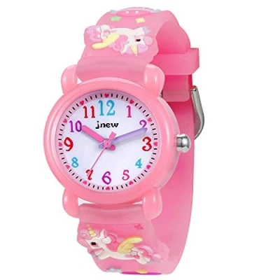 Abbildung von Bigmeda Armbanduhr für Kinder Jungen und Mädchen, 30M wasserdichte Analog Quarzuhr, 3D Cute Cartoon Uhr, Digitale Kinderuhr mit Silikon Armband (Einhorn)
