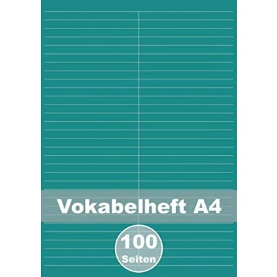 Abbildung von Vokabelheft A4: Großes XXL mit 100 blanko DINA4 Seiten 2 Spalten