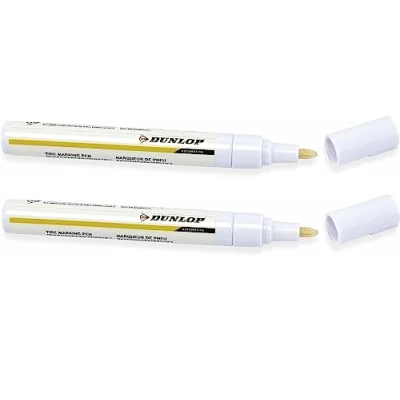 Abbildung von Set: 2 BZW 4 Stück Dunlop Reifenmarkierstift, weiß Reifenmarker 4,5 ml, Auto, Fahrrad, Motorrad (2 Stück)