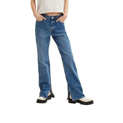 Abbildung von TOM TAILOR Denim Damen Emma Jeans mit Schlitz 1034169, 10120 Used Dark Stone Blue Denim, 29