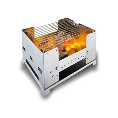 Abbildung von Esbit klappbarer Edelstahl Kohlegrill Camping Klappgrill mit Transporttasche Mini Grill