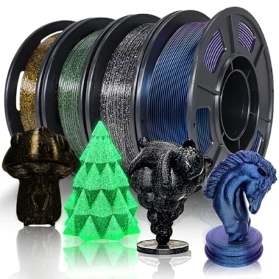 Abbildung von YOUSU 3D Drucker Filament,Galaxy PLA Filament,1,75 mm,mehrfarbig,gemischt,3D Printing Filament,250 g x 4,Musterpackung