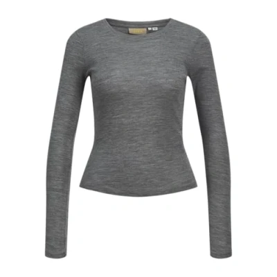 Abbildung von JJXX Jxzoe Langarmshirt, Damen, Größe: Medium, Medium grey melange