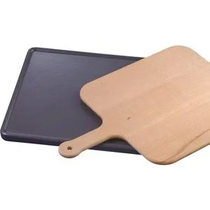 Abbildung von Neff Z1913X0 Backstein Brot Pizza Keramik Holzschieber Zubehör Maße: 360 x 375 mm, Schwarz