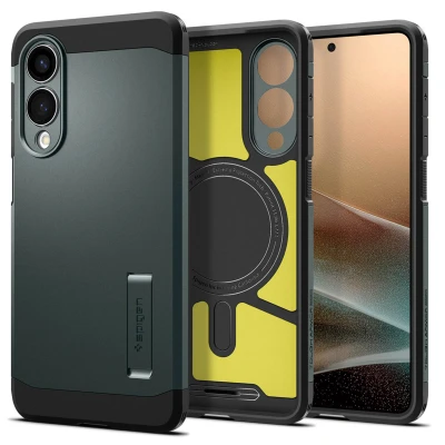 Abbildung von Spigen Tough Armor MagFit TPU Back Cover Grün Samsung Galaxy S25 Edge