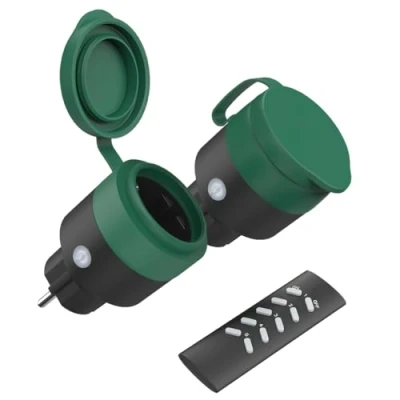 Abbildung von SEC 24 Funksteckdosen mit Fernbedienung Aussen,Schaltbare Funksteckdosenset für Außenbereich, 2er Steckdosen Feiertagsdeko Outdoor, IP44, 3680W.