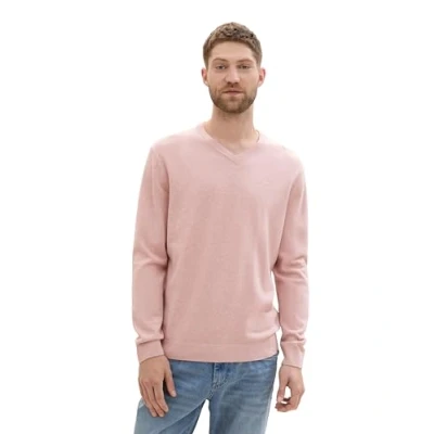 Abbildung von TOM Tailor MIT Vausschnitt Strickpullover, Herren, Größe: Medium, Dusty pink melange