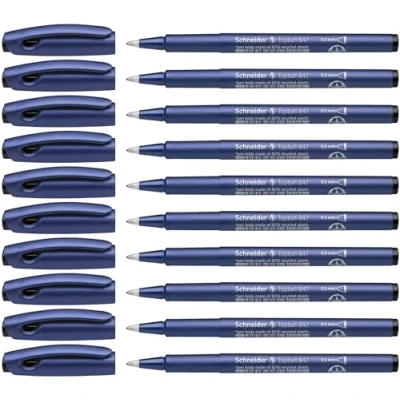 Abbildung von Schneider 8471 Topball 847 Tintenroller (Kunststoffspitze, 0,5 mm) 10er Packung schwarz