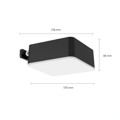 Abbildung von Philips Outdoor Solar Vynce Wandleuchte 1,5W, Tageslichtsensor, eckig, 2700 Kelvin, IP44 wetterfest, schwarz