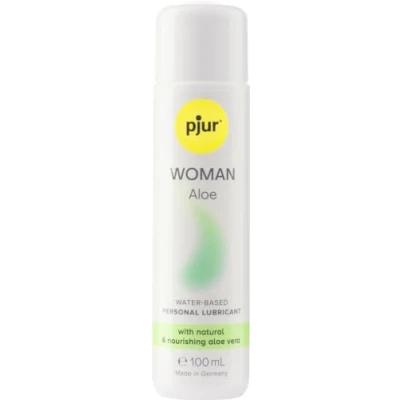 Abbildung von pjur WOMAN Aloe Gleitgel mit Vera auf Wasserbasis für die sensible Haut der Frau mehr Spaß und Pflege beim Sex (100ml)