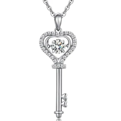 Abbildung von jiamiaoi Damen Kette Silber 925 Herz Anhänger Schlüsselkette Halskette Silberkette mit Anhaenger Herzanhänger Herzkette