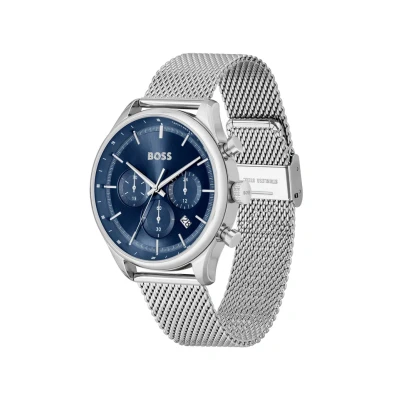 Abbildung von BOSS Gregor Chronograph, Herren, Größe: One Size, Silver/blue