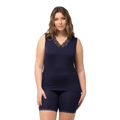 Abbildung von Ulla Popken Sleeveless Unterhemd/shirt, Damen, Größe: 54/56, Midnight blue