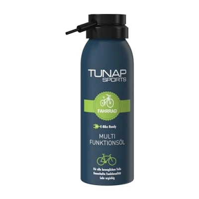 Abbildung von TUNAP SPORTS Multifunktionsöl 125 ml Spray für alle beweglichen Teile am Fahrrad Wartung und Pflege MTB, Rennrad, E Bike etc. Kein Quietschen