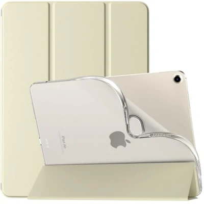 Abbildung von TiMOVO Hülle Kompatibel mit Neu iPad Air 13 inch (M2) 2024, Smart PU Leder Schutzhülle, Auto Schlaf/Aufwach, Schlank Case Weich TPU Rückseite für Champagner Gold