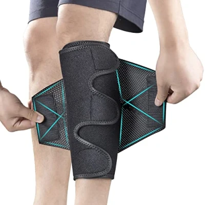 Abbildung von Wadenbandage für Damen und Herren, Schienbeinschienen, kompression Gummiband Verstellbares, Krampfadern lindern, Muskelschmerzen, Schwellungen, Zerrungen, linkes rechtes Bein geeignet L/XL