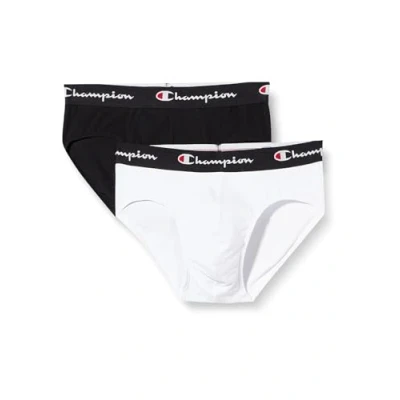 Abbildung von Champion Herren Underwear Seasonal 2 Pack Brief Slip, Mehrfarbig (Weiß/Schwarz), XL EU