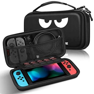 Abbildung von Fintie Tasche für Nintendo Switch/Switch OLED Modell Tragetasche Aufbewahrungstasche Hülle Case mit 10 Spielkartenhaltern und Haltegurt Switch Konsole Zubehör, Don&#039;t Touch