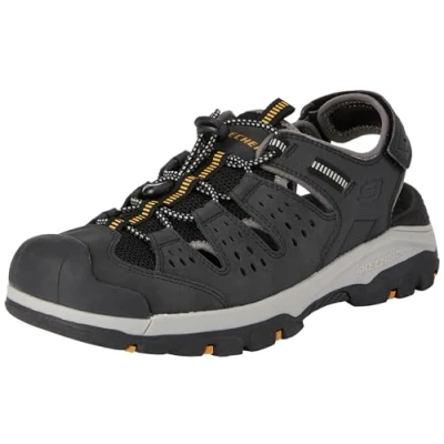 Abbildung von Skechers Herren Tresmen Menard Sandalen, Black Synthetic Mesh, 43 EU