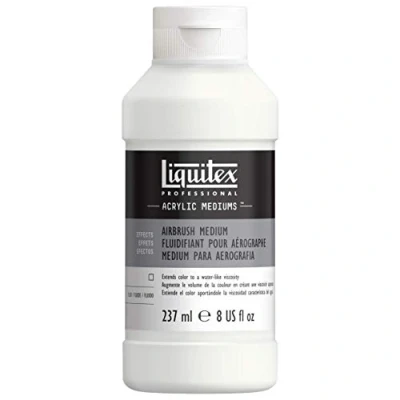 Abbildung von Liquitex 5908 Professional Airbrush Medium für Acryl , Aquarell oder Gouachefarbe erhält die Integrität Sprühanwendungen, High Flow 237ml Flasche, Transparent