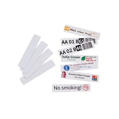 Abbildung von COLOP Klebende Kunststoffschilder 80 x 18 mm weiß, zur Bedruckung mit dem e mark, 1 Packung = 50 Stück