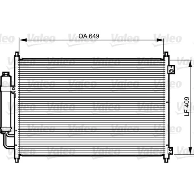 Abbildung von VALEO 814231 Klimakondensator mit Trockner 15mm 10mm Aluminium 409mm R134a