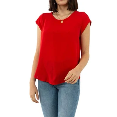 Abbildung von ONLY Onlvic Solid Bluse, Damen, Größe: 36, High risk red