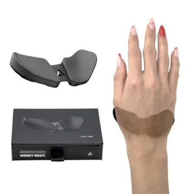 Abbildung von DELTAHUB Carpio 2.0 ergonomische Handgelenkauflage für Rechtshänder, Handgelenkstütze bei Benutzung der PC Maus, Reduziert Überstreckung, Ermüdung &amp; Handgelenkschmerz, leichtes Gleiten Small/Grau