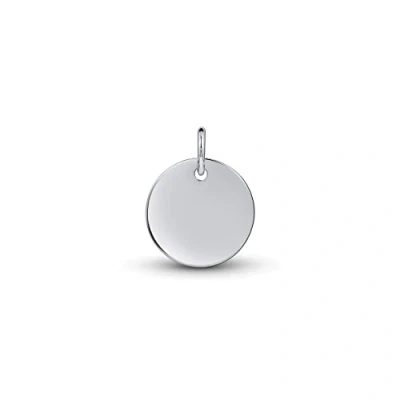 Abbildung von Amberta Damen Minimalistischer Münz Anhänger aus 925 Sterling Silber: Silberner Polierter Flacher