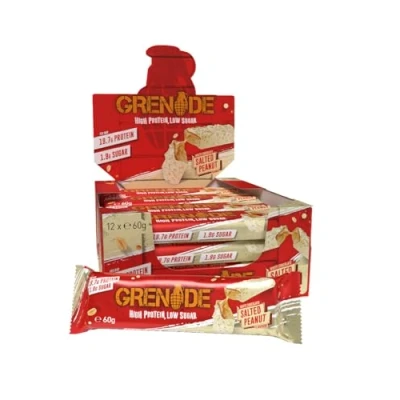 Abbildung von Grenade Weiße Schokolade &amp; Gesalzene Erdnuss Proteinriegel Proteinreich Zuckerarm 12 x 60 g