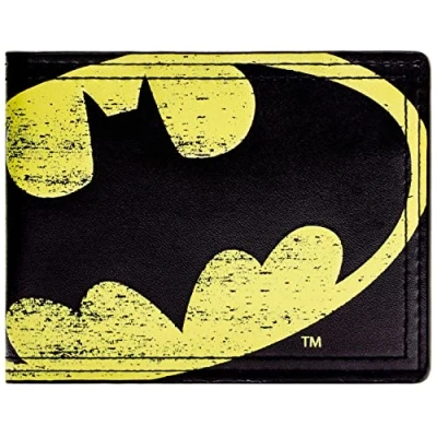 Abbildung von The Dark Knight Batman Bat Signal Suchlicht Geldbörse/Geldbeutel Klapp Münzfach &amp; Kartenhalter, Schwarz