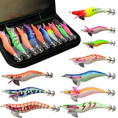 Abbildung von Croch 10 x Squid Jig Garnelen Köder für Tihtenfisch Angeln Kunstköder in Verschiedene Größe