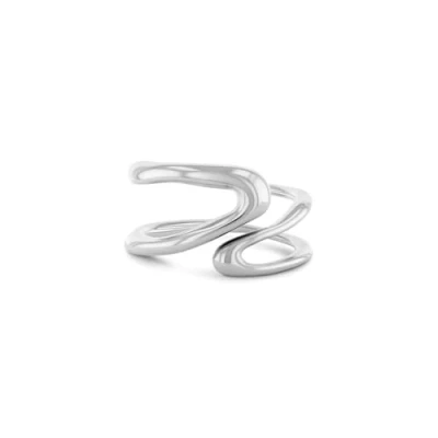 Abbildung von Calvin Klein Hängende Ohrringe und Offener Ring für Damen Kollektion CK STATEMENT LINKS aus Edelstahl