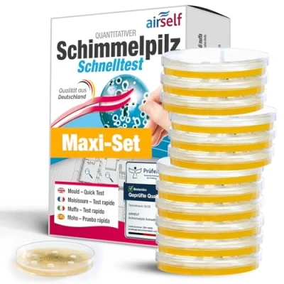 Abbildung von Schimmeltest (Schimmel Schnelltest) für bis zu 12 Räume Schimmel Test zur Untersuchung der Schimmelpilzbelastung in Innenräumen