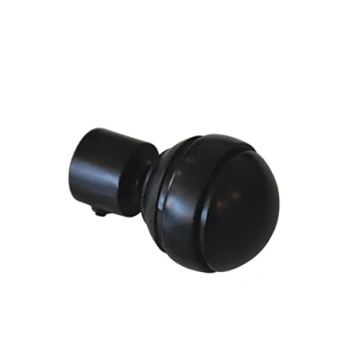 Abbildung von Gardinia Endknöpfe für Gardinenstangen, 2 x Endstück Kugel, Serie Chicago, Metall, Schwarz matt, Durchmesser 20 mm