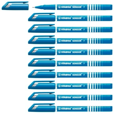 Abbildung von Fineliner mit gefederter Spitze STABILO SENSOR F fein 10er Pack türkis