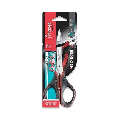 Abbildung von Maped M496210 Schere Advanced Gel symmetrisch, 17 cm, schwarz/rot
