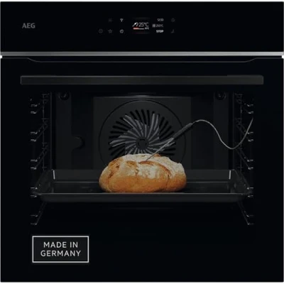 Abbildung von AEG Wifi Einbaubackofen Serie 7 TFT Full Touch Farbdisplay mit Kochassistent Made in Germany Pyrolyse Selbstreinigung Kerntemperatursensor: für Punktgenaues Garen Schwarz TE7PB62WAB