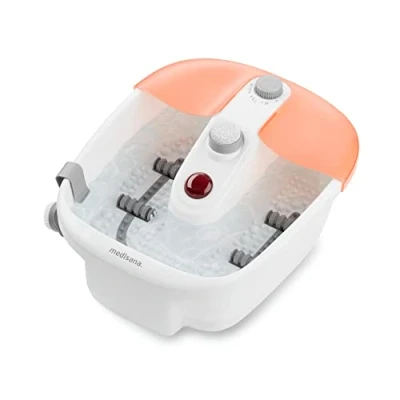 Abbildung von medisana FS 883 Fußsprudelbad mit Fußreflexzonenmassage elektrisches Fußbad, Wasser Warmhaltefunktion, Vibrationsmassage, Pediküre Aufsätzen, Fußbad Massage, für große Füße