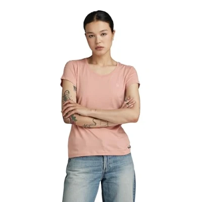 Abbildung von G Star Eyben Vneck Tshirt basic, Damen, Größe: Medium, Deep berry shake