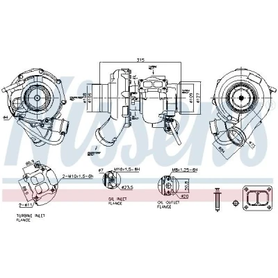 Abbildung von NISSENS 93677 Turbolader Abgasturbolader pneumatisch ohne Abgaskrümmer