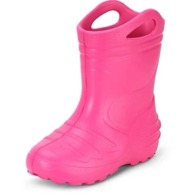 Abbildung von Ladeheid Gummistiefel Kinder federleichte Eva Regenschuhe Bequeme und leichte Regenstiefel perfekt für Frühling Sommer KL051 S (Rosa, 33 EU)