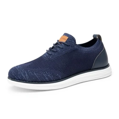Abbildung von Bruno Marc Herren KnitFlex Breeze Mesh Sneakers Oxfords Schnürschuh Leichte Casual Walking Schuhe, 02 Dark/Blue, 46 EU