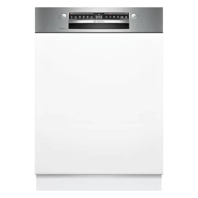 Abbildung von Bosch SMI4EVS08E, Serie 4, Smarter Geschirrspüler Teilintegriert 60 cm, Besteckschublade, Spülmaschine mit Programmassistent, sehr Leise, Oberkorb höhenverstellbar, Automatische Türöffnung, Edelstahl