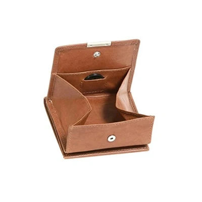 Abbildung von LEAS Wiener Schachtel mit großer Kleingeldschütte RFID Schutzfolie gegen Datendiebstahl, Echt Leder, cognac Special Edition