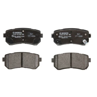 Abbildung von BOSCH 0 986 424 956 Bremsbelagsatz Low Metallic mit akustischer Verschleißwarnung Anti Quietsch Blech, Montageanleitung HYUNDAI: Kona SUV