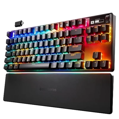 Abbildung von SteelSeries Apex Pro TKL Wireless HyperMagnetic Gaming Tastatur E Sports Formfaktor Anpassbares Ansprechverhalten PBT Keycaps Bluetooth 2,4 GHz USB C Englisch (QWERTY)