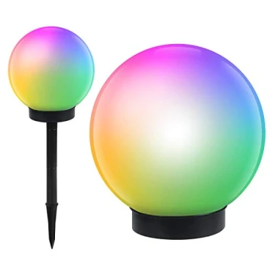 Abbildung von Green Blue GB122 Außensolarlampe Solarkugel Solarleuchte LED Leuchtkugel Garten Beleuchtung Verschiedene Leuchtfarben (Color, 15cm)